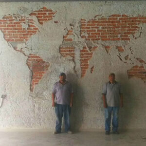 duvarda dünya haritası