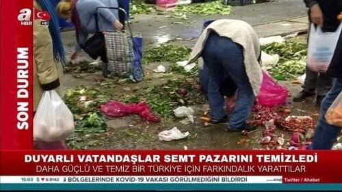 duyarlı vatandaşlar semt pazarını temizledi