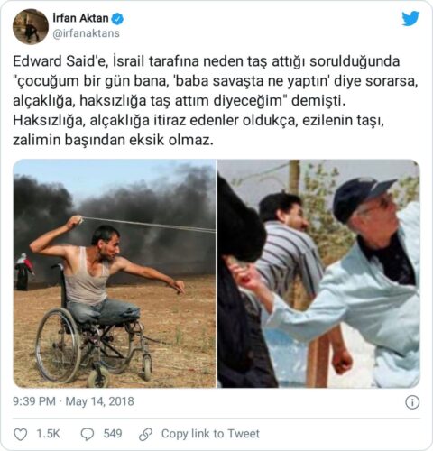 edward w said israil tarafına taş