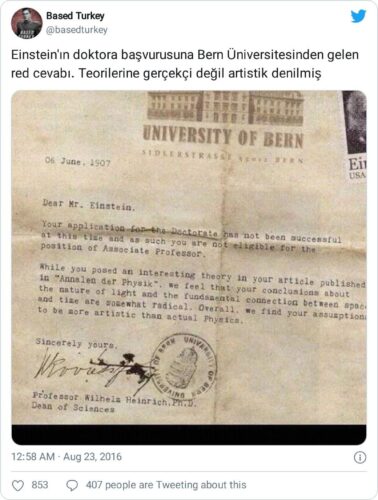 einstein doktora ret cevabı