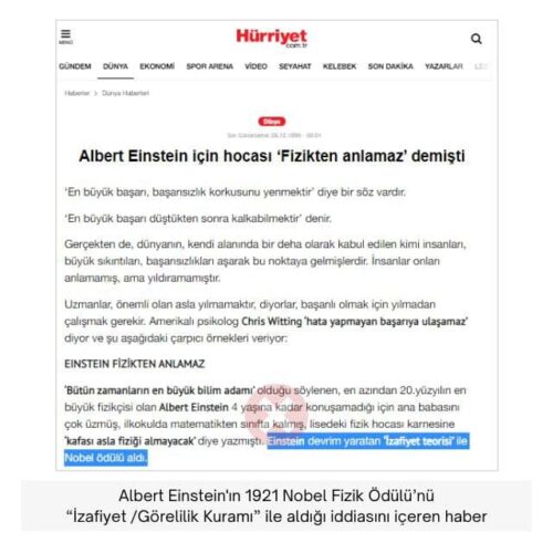 einstein izafiyet nobel