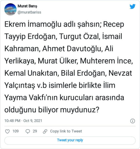 ekrem imamoglu ilim yayma vakfi