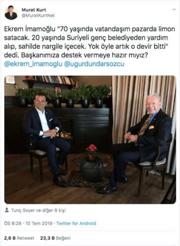 ekrem imamoğlu suriyeliler