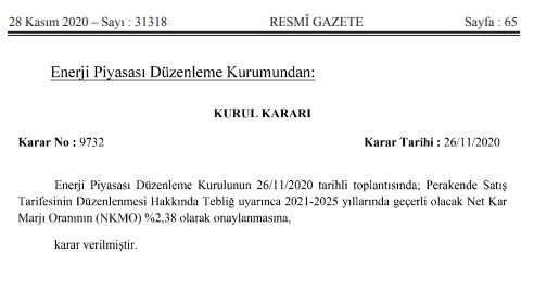 elektrik dagitim sirketi net kar marji orani