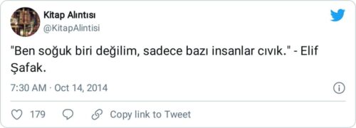 elif şafak soğuk biri değilim