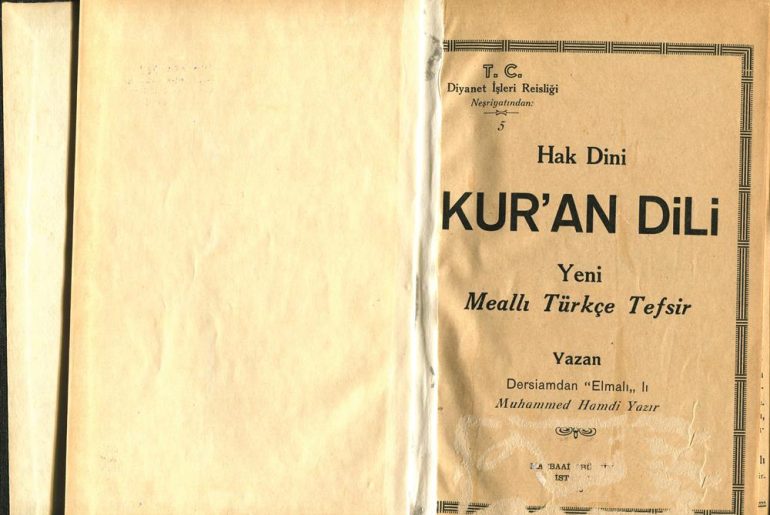 elmalili hamdi yazir hak dini kuran dili meali