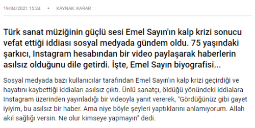 emel sayan vefat