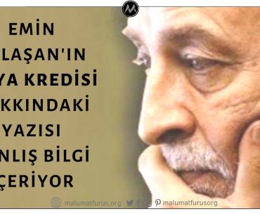 Emin Çölaşan Libya'ya 2011'de Verilen Kredi Hakkında Köşe Yazısında Yanlış Bilgi Aktarmış