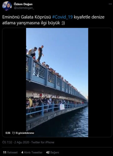 eminönü denize atlama video açıklama