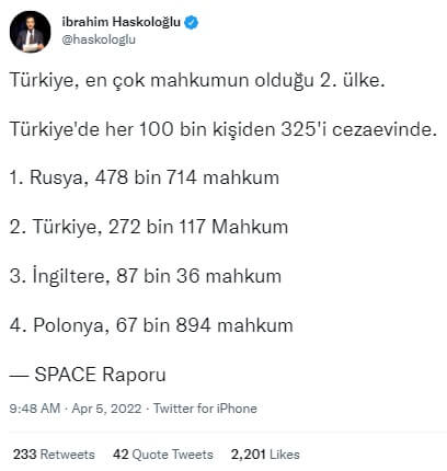 en cok mahkumun oldugu