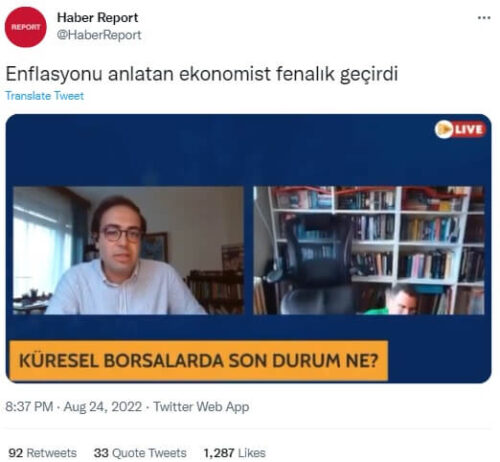 enflasyonu anlatan ekonomist fenalik gecirdi