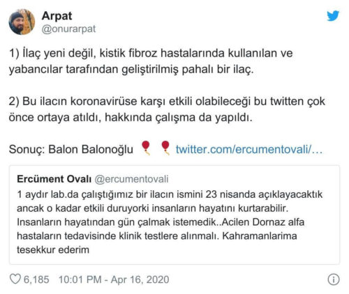 profesör ercüment ovalı koronavirüs