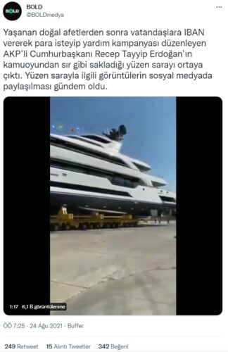 erdoğan yüzen saray iddiası