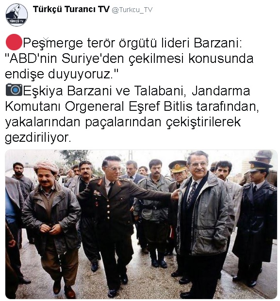 Şehit Orgeneral Eşref Bitlis'in Talabani'yi Yakasından Çekerek Barzani'yi Sırtından Dürterek Silopi'de Dolaştırdığı İddiası