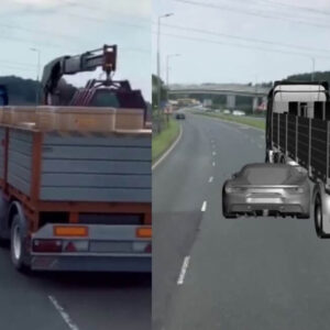 ferrari tırın altından geçti