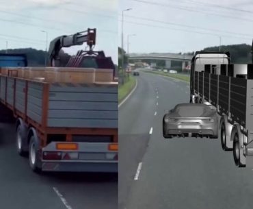 ferrari tırın altından geçti