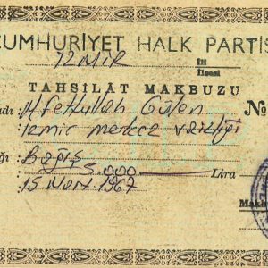 Fethullah Gülen'e ait olduğu öne sürülen 429050 seri sayılı tahsilat makbuzu