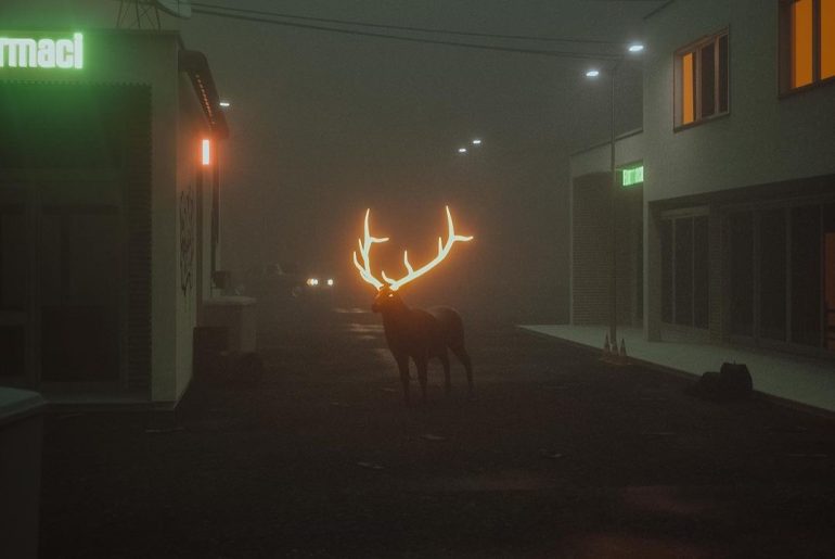 finlandiya boynuzlari boyanan geyik