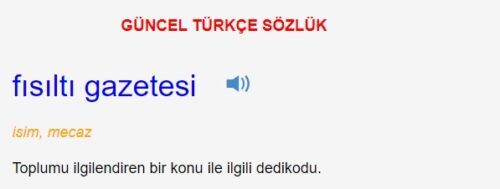 fısıltı gazetesi anlamı