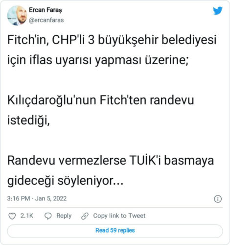 fitch chpli belediyeler iflas uyarisi