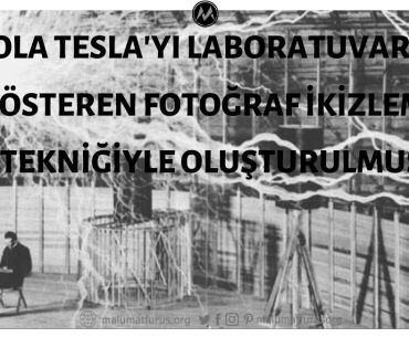 Nikola Tesla'yı Laboratuvarında Gösteren Fotoğraf İkizleme Tekniğiyle Oluşturulmuş