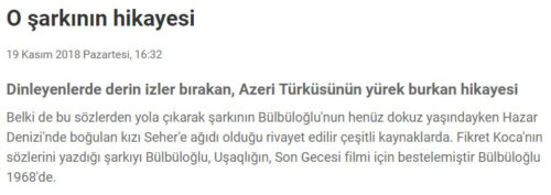 gel ey seher şarkısının hikayesi