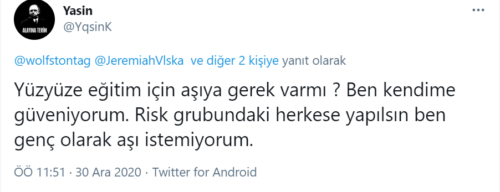 genç olarak aşı istemiyorum