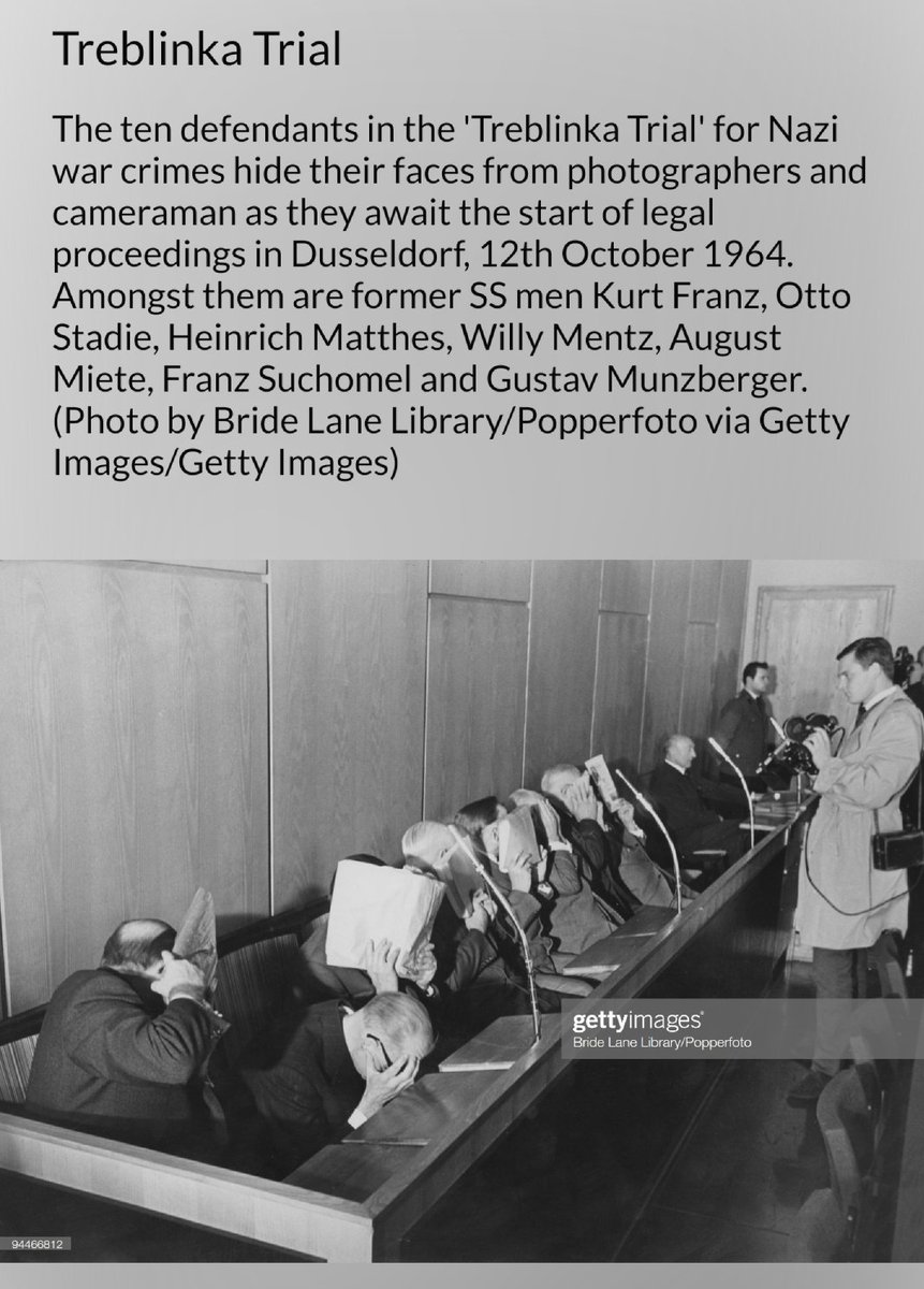 Getty Images'ta yer alan Treblinka Davalarında yargılanan SS görevlilerinin fotoğrafı ve ilgili açıklama