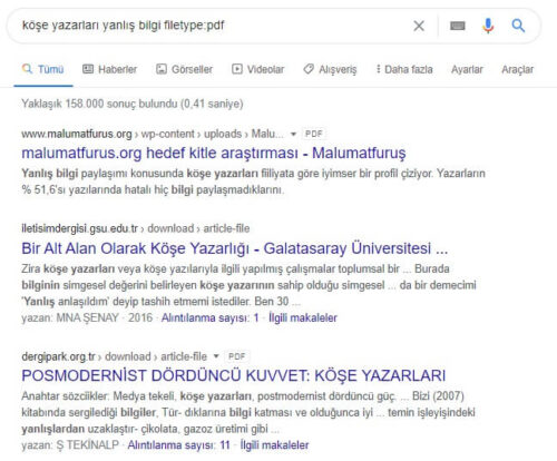 Dosya Tipine Göre Tarama