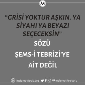 “Grisi Yoktur Aşkın. Ya Siyahı Ya Beyazı Seçeceksin” Sözünün Şems'e Ait Olduğu İddiası Doğru Değil