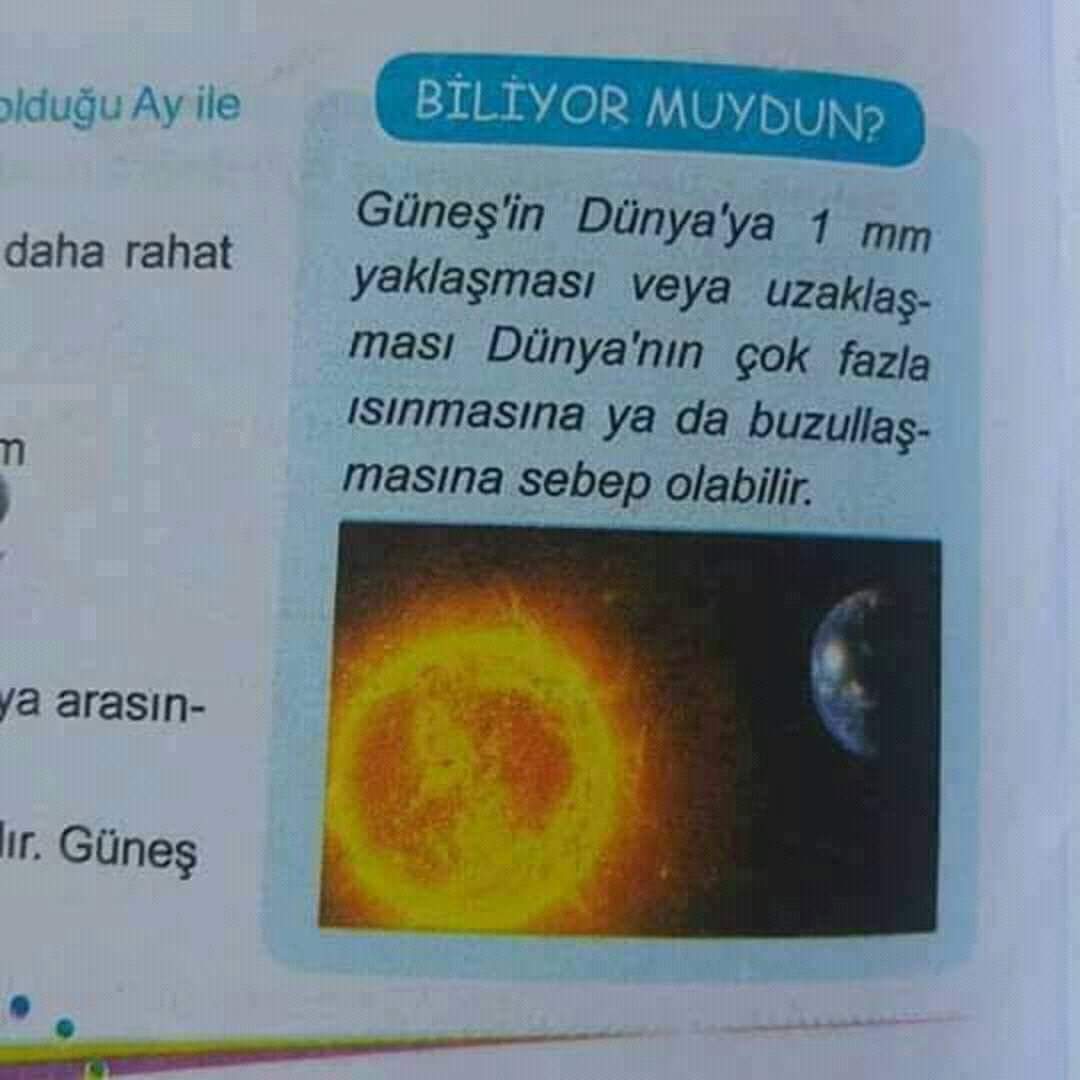 Dünya'nın Güneş'e daha yakın ya da uzak olmasıyla ilgili İlköğretim kitaplarında yer alan iddia