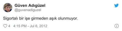 Sigortalı bir işe girmeden aşık olunamıyor