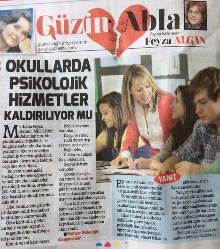 Feyza Algan tarafından hazırlanan Güzin Abla köşesi