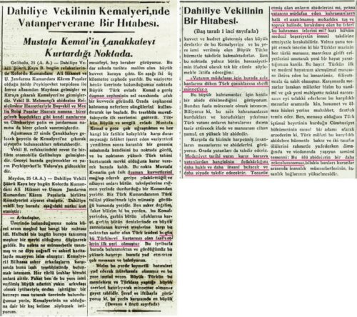 Hakimiyeti Milli Gazetesi 26 agustos 1931