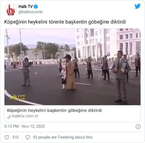 köpeğinin heykelini diktirdi