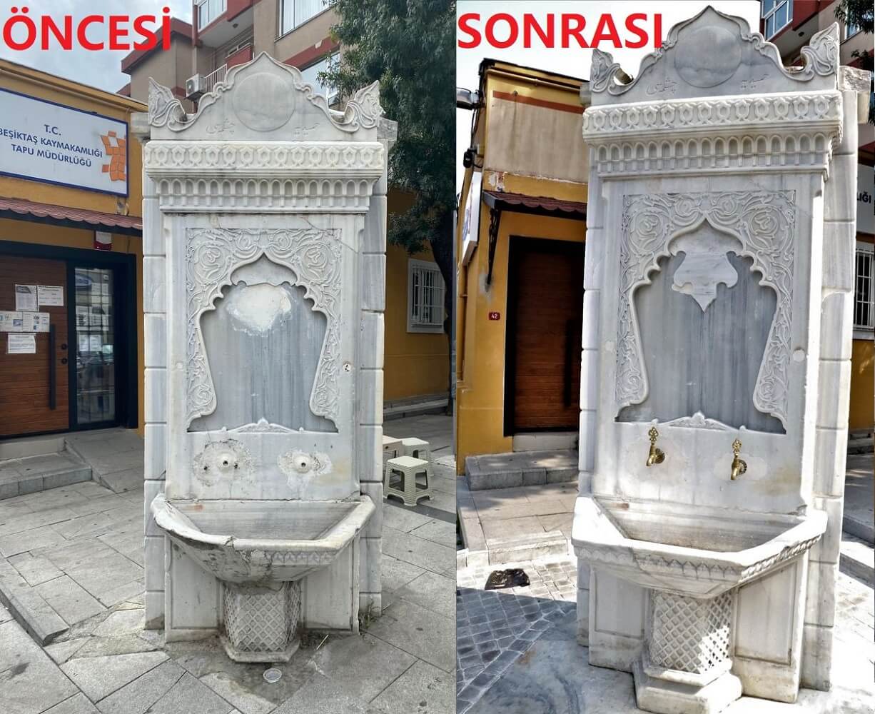 hamidiye çeşmesi restorasyon öncesi sonrası