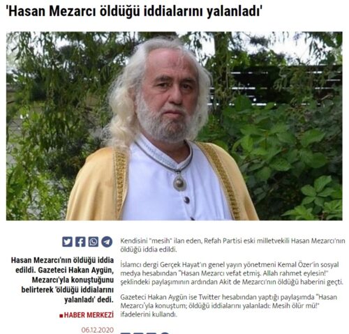 hasan mezarcı vefat