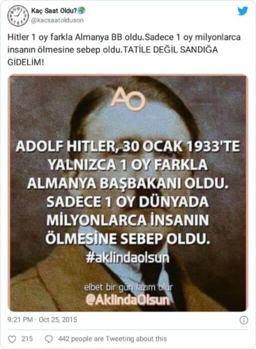 hitler 1 oy fark