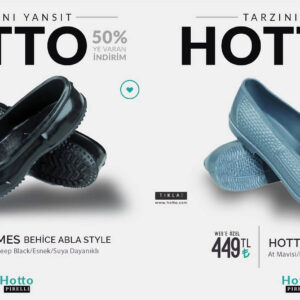 hotto kara lastik ayakkabi