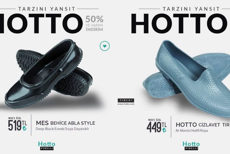 hotto kara lastik ayakkabi