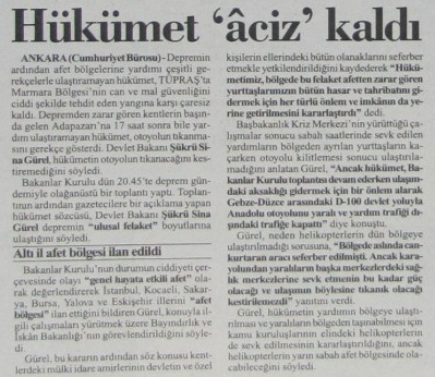 hukumet aciz kaldi