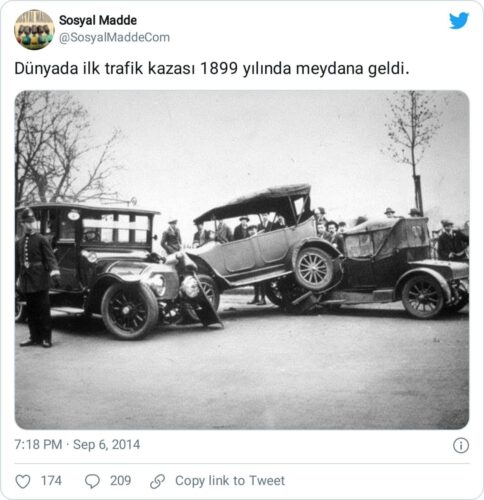 ilk trafik kazası 1899