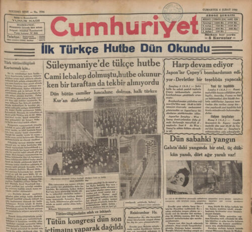 ilk türkçe hutbe okundu