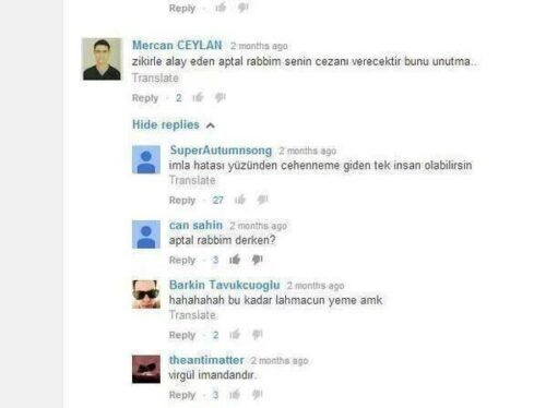 imla hatası yüzünden cehenneme gitmek