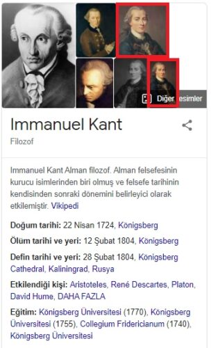 immanuel kant google arama sonucu