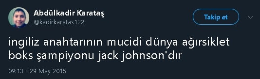 İngiliz anahtarının mucidinin Jack Johnson olduğunu iddia eden sosyal medya paylaşımı