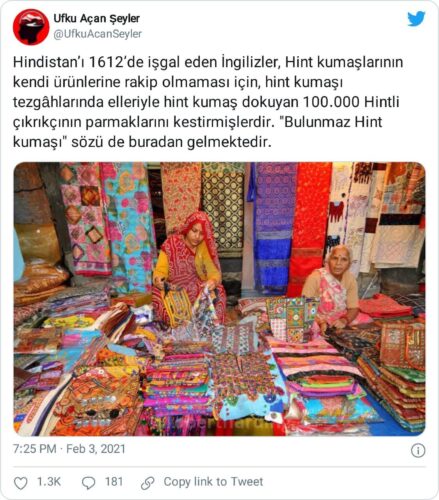 ingilizlerin hintlilerin parmaklarını kestirdiği iddiası