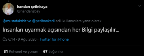 insanları uyarmak için her bilgi paylaşılır