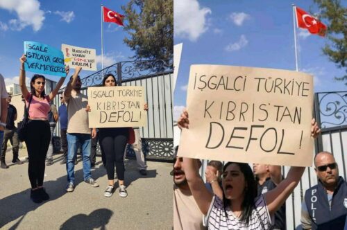 isgalci turkiye kibristan defol pankarti