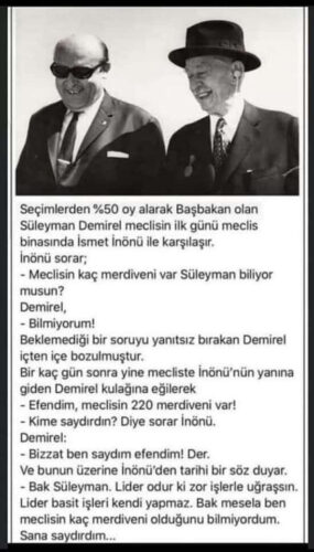ismet inonu suleyman demirel merdiven